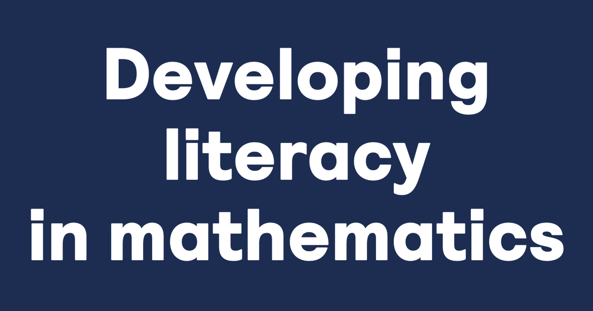 Math Literacy Library Developing Literacy in Mathematics | Online CPD | National Literacy Trust