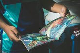 Child reading comic book