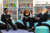 Children reading in the library