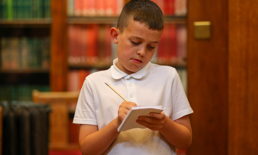 Primary child writing