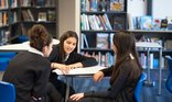 Secondary girls in library