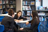 Secondary girls in library