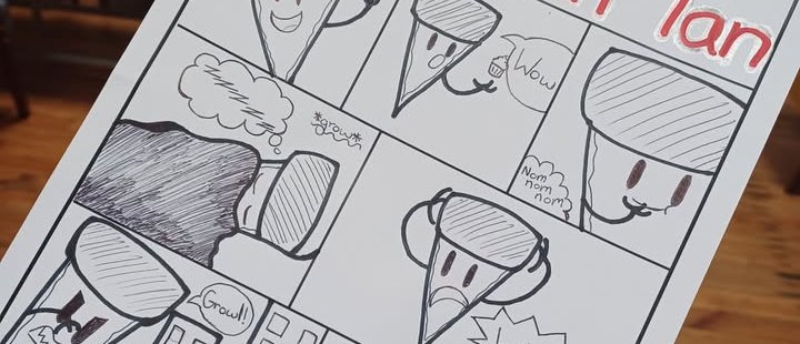 Pizza comic book photo