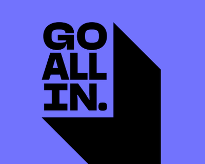Go All In open book motif and brand revealed