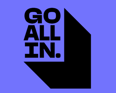 Go All In open book motif and brand revealed