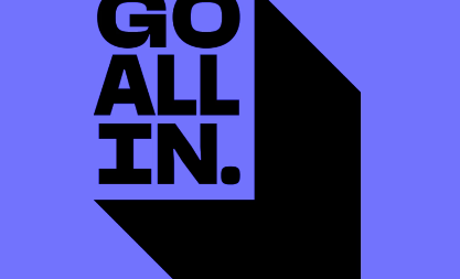Go All In open book motif and brand revealed