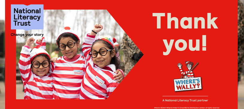 Where's Wally? Fun Run Thank You message