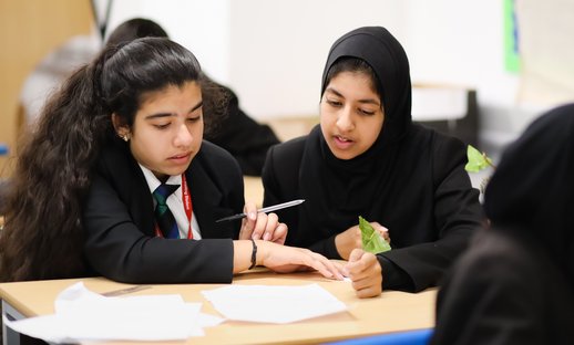 Writing for pleasure_schools Two secondary school pupils take part in poetry writing workshop