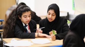 Writing for pleasure_schools Two secondary school pupils take part in poetry writing workshop