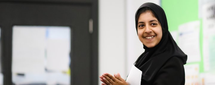 Young person female secondary school classroom National Literacy Trust