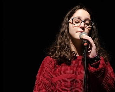 Young person post16 female singing speaking National Literacy Trust