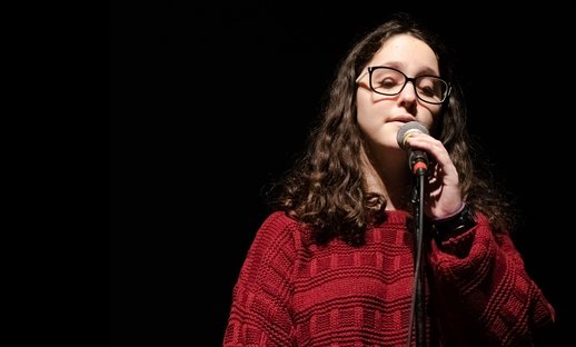 Young person post16 female singing speaking National Literacy Trust