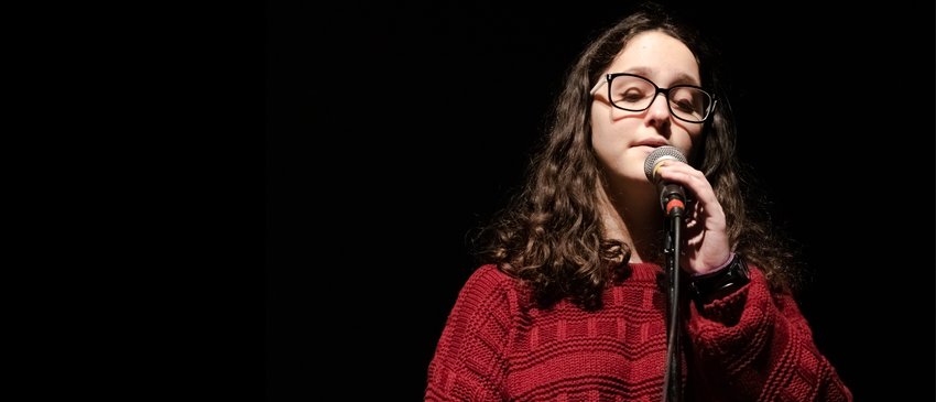 Young person post16 female singing speaking National Literacy Trust