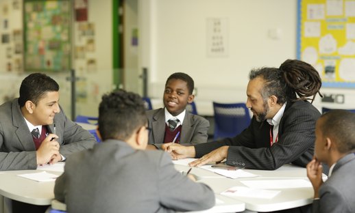 secondary boys and teacher