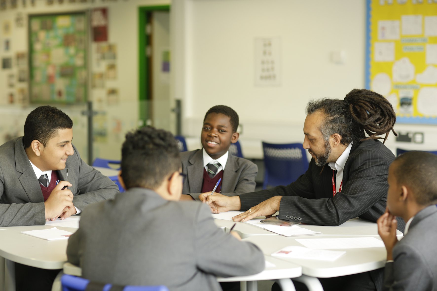 secondary boys and teacher