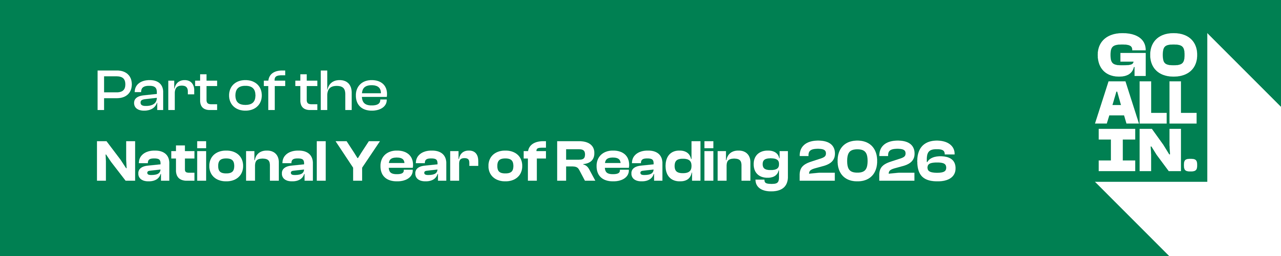 Go All In National Year of Reading logo banner