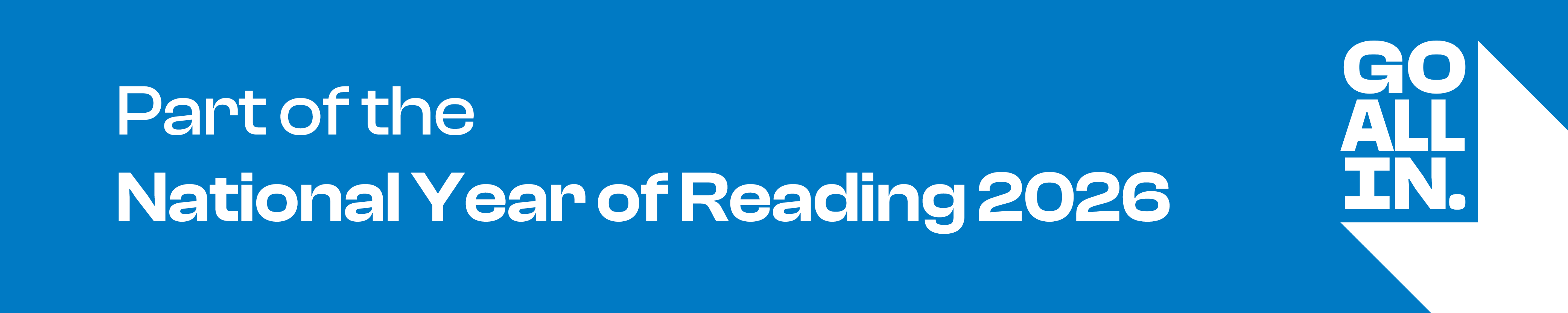 Go All In National Year of Reading logo banner