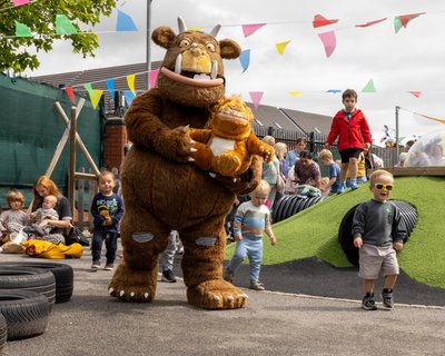The Gruffalo and the Gruffalo's Child at an early years event for the National Literacy Trust